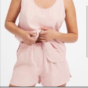 Everlane 100% Silk Pink Sleep Shorts Size Medium